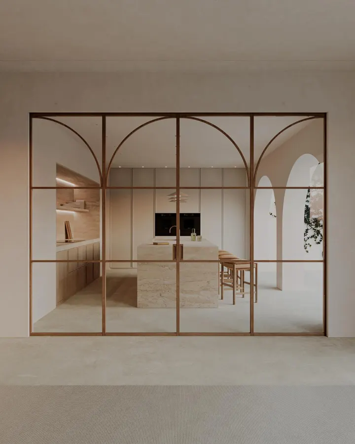 Cerramiento a medida con estructura de aluminio y vidrio.