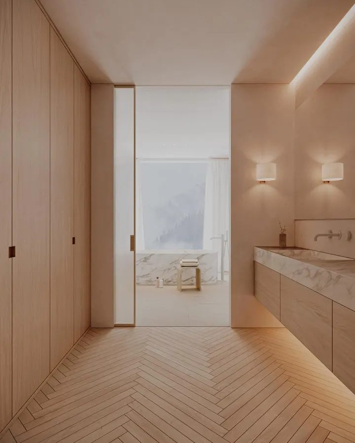 Puerta corredera a medida para baño.