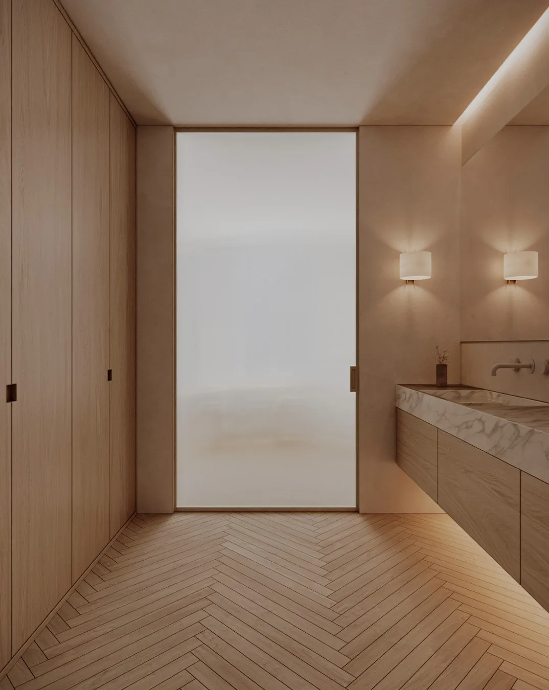 Cerramiento de vidrio modelo Pure de Línea 013 en un interior